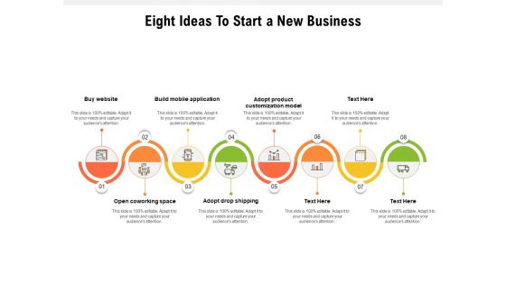 Eight Ideas To Start A New Business Ppt PowerPoint Presentation Slides Visual Aids PDF