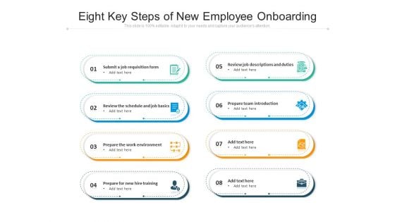 Eight Key Steps Of New Employee Onboarding Ppt PowerPoint Presentation Professional Graphics Download PDF