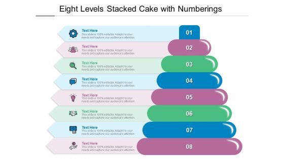 Eight Levels Stacked Cake With Numberings Ppt PowerPoint Presentation Summary Portrait PDF