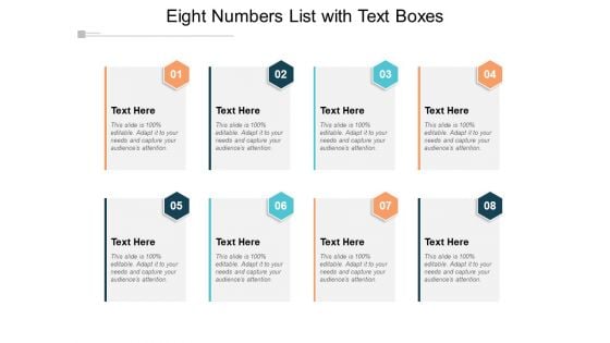 Eight Numbers List With Text Boxes Ppt PowerPoint Presentation Inspiration Influencers