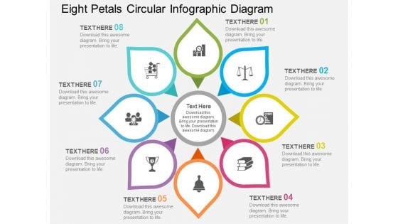 Eight Petals Circular Infographic Diagram Powerpoint Template