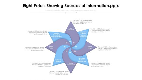 Eight Petals Showing Sources Of Information Ppt PowerPoint Presentation Layouts Aids PDF