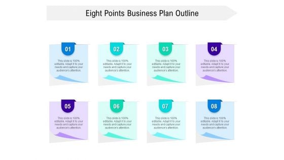 Eight Points Business Plan Outline Ppt PowerPoint Presentation Layouts Objects PDF