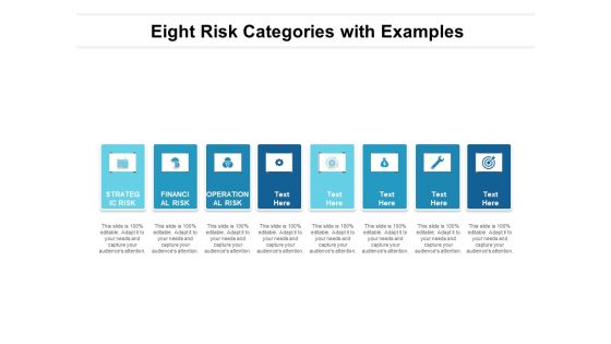 Eight Risk Categories With Examples Ppt PowerPoint Presentation Portfolio Skills PDF