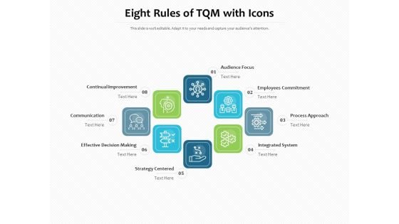 Eight Rules Of TQM With Icons Ppt PowerPoint Presentation Gallery Format Ideas PDF