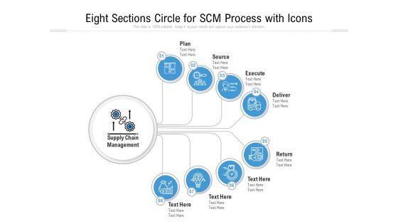 Eight Sections Circle For SCM Process With Icons Ppt PowerPoint Presentation Gallery Guide PDF