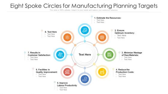 Eight Spoke Circles For Manufacturing Planning Targets Ppt PowerPoint Presentation Gallery Introduction PDF