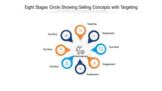 Eight Stages Circle Showing Selling Concepts With Targeting Ppt PowerPoint Presentation File Demonstration PDF
