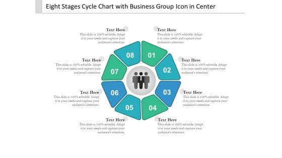 Eight Stages Cycle Chart With Business Group Icon In Center Ppt PowerPoint Presentation Professional Portrait PDF