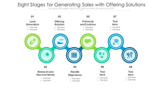 Eight Stages For Generating Sales With Offering Solutions Ppt PowerPoint Presentation Diagram Templates PDF