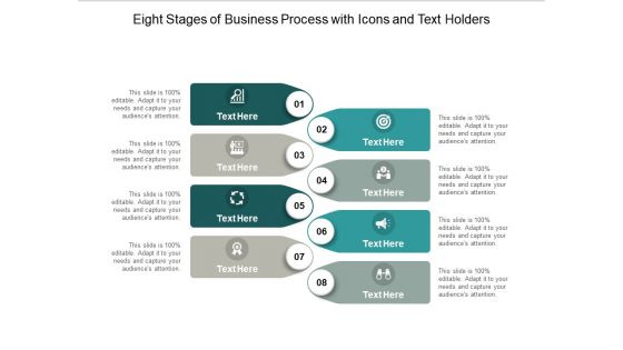 Eight Stages Of Business Process With Icons And Text Holders Ppt PowerPoint Presentation Professional Themes