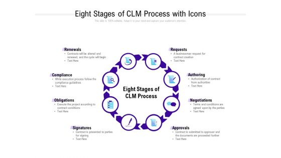 Eight Stages Of CLM Process With Icons Ppt PowerPoint Presentation Outline Professional