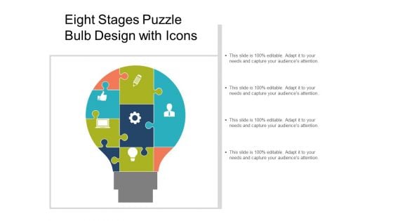 Eight Stages Puzzle Bulb Design With Icons Ppt PowerPoint Presentation Show Design Ideas