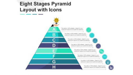 Eight Stages Pyramid Layout With Icons Ppt PowerPoint Presentation Slides Gridlines PDF