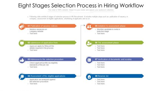 Eight Stages Selection Process In Hiring Workflow Ppt Summary Sample PDF Eight Stages Selection Process In Hiring Workflow Ppt Summary Sample PDF