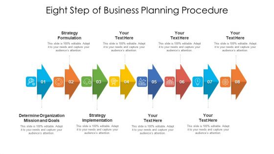 Eight Step Of Business Planning Procedure Ppt PowerPoint Presentation Gallery Deck PDF