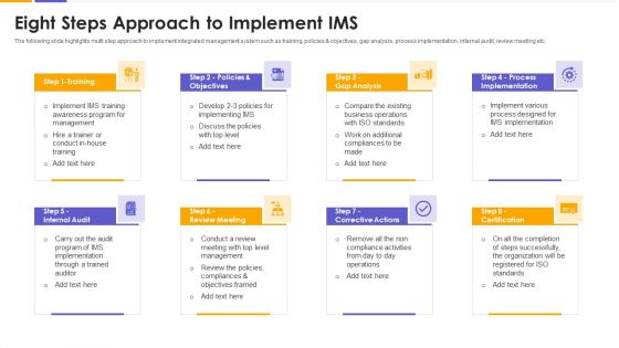 Eight Steps Approach To Implement IMS Professional PDF