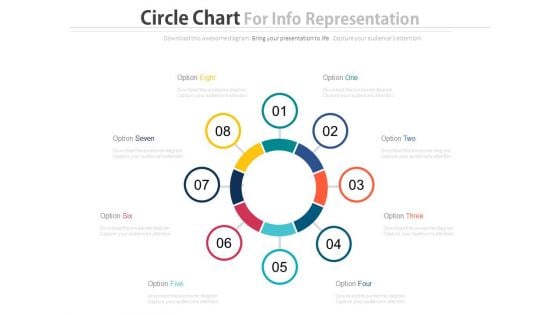 Eight Steps Circle Infographic Chart Powerpoint Slides