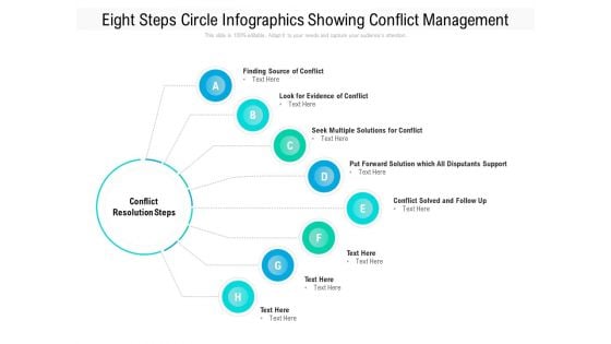 Eight Steps Circle Infographics Showing Conflict Management Ppt PowerPoint Presentation Icon Model PDF