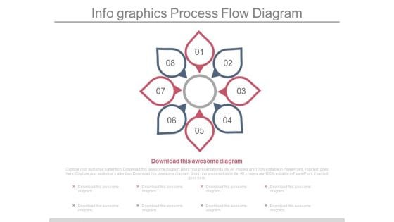 Eight Steps Flower Diagram For Process Flow Powerpoint Slides