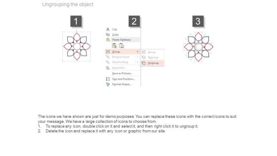 Eight Steps Flower Diagram For Process Flow Powerpoint Slides