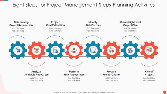Eight Steps For Project Management Steps Planning Activities Themes PDF