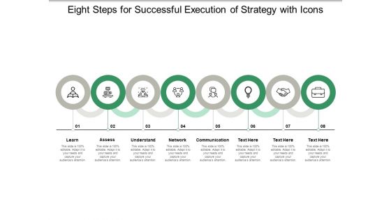 Eight Steps For Successful Execution Of Strategy With Icons Ppt Powerpoint Presentation Model Inspiration