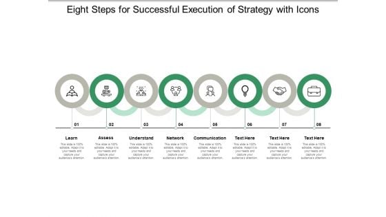 Eight Steps For Successful Execution Of Strategy With Icons Ppt Powerpoint Presentation Model Inspiration