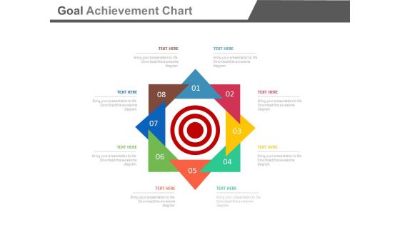 Eight Steps Goal Achievement Chart Powerpoint Slides