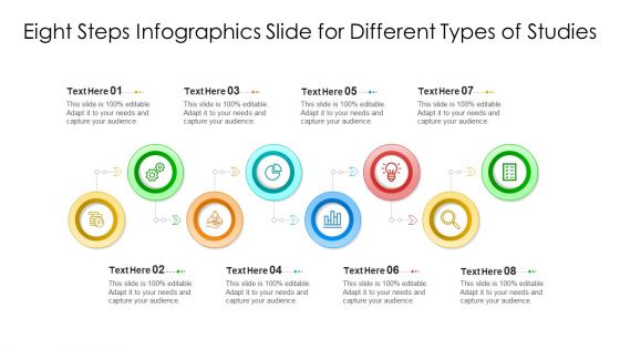 Eight Steps Infographics Slide For Different Types Of Studies Ppt PowerPoint Presentation Gallery Slides PDF