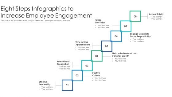 Eight Steps Infographics To Increase Employee Engagement Introduction PDF