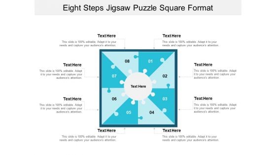 Eight Steps Jigsaw Puzzle Square Format Ppt PowerPoint Presentation Styles Visual Aids