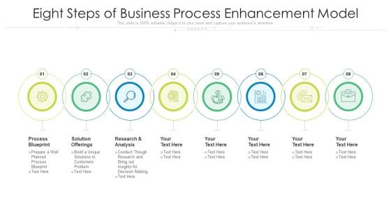 Eight Steps Of Business Process Enhancement Model Ppt PowerPoint Presentation Icon Layouts PDF