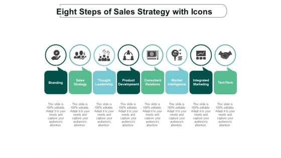 Eight Steps Of Sales Strategy With Icons Ppt Powerpoint Presentation Icon Graphics