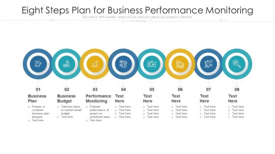 Eight Steps Plan For Business Performance Monitoring Ppt PowerPoint Presentation Gallery Graphics Template PDF