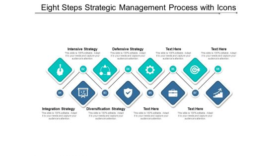 Eight Steps Strategic Management Process With Icons Ppt Powerpoint Presentation Layouts Clipart Images