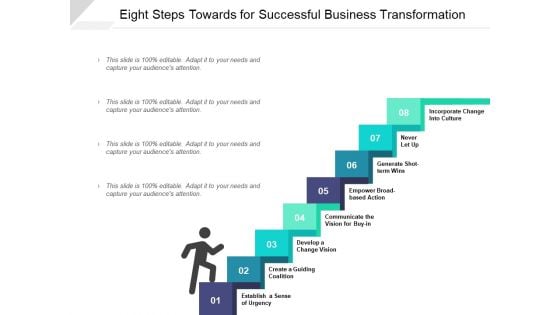 Eight Steps Towards For Successful Business Transformation Ppt PowerPoint Presentation Inspiration Files