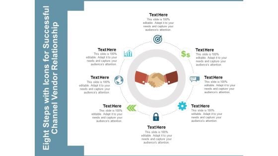 Eight Steps With Icons For Successful Channel Vendor Relationship Ppt PowerPoint Presentation Portfolio Visuals