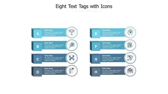 Eight Text Tags With Icons Ppt PowerPoint Presentation Icon Deck