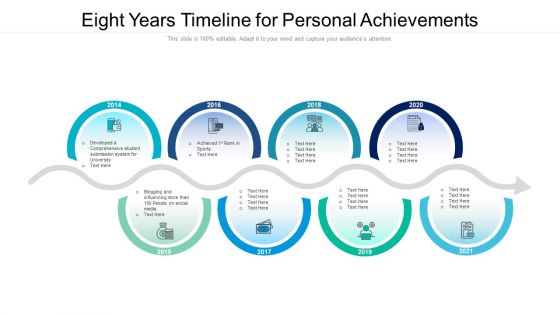 Eight Years Timeline For Personal Achievements Ppt PowerPoint Presentation File Formats PDF