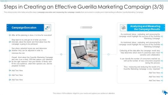 Elaborative Summary Of Different Offline Marketing Methods Steps Effective Guerilla Marketing Campaign Summary PDF