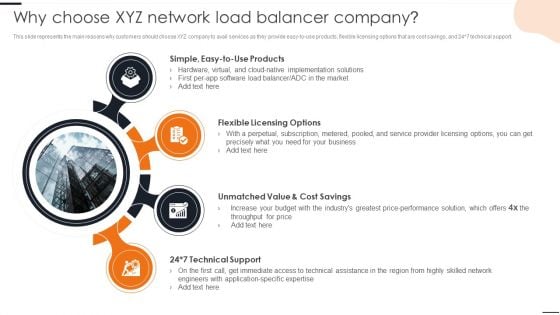 Elastic NLB Why Choose XYZ Network Load Balancer Company Clipart PDF