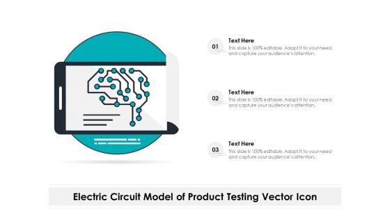 Electric Circuit Model Of Product Testing Vector Icon Ppt PowerPoint Presentation File Ideas PDF