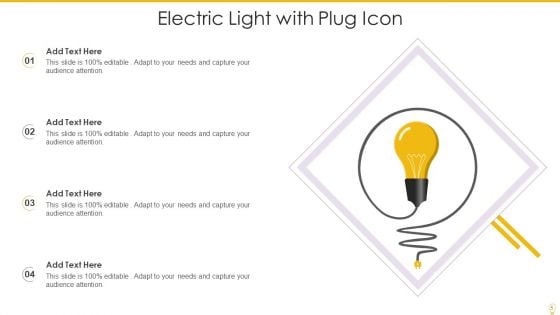 Electric Light Icon Ppt PowerPoint Presentation Complete Deck With Slides