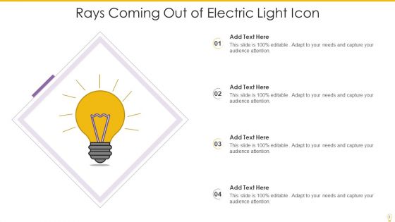 Electric Light Icon Ppt PowerPoint Presentation Complete Deck With Slides