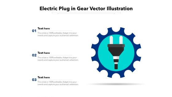 Electric Plug In Gear Vector Illustration Ppt PowerPoint Presentation Summary Graphics Template PDF