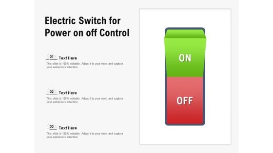 Electric Switch For Power On Off Control Ppt PowerPoint Presentation Infographics Vector PDF