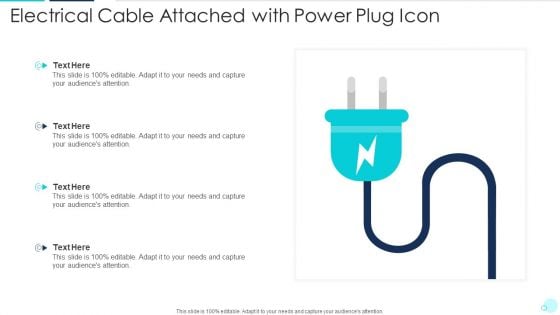 Electrical Cable Attached With Power Plug Icon Graphics PDF