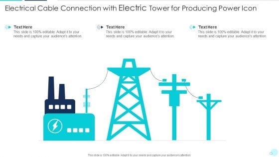 Electrical Cable Connection With Electric Tower For Producing Power Icon Elements PDF