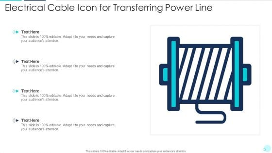 Electrical Cable Icon For Transferring Power Line Icons PDF